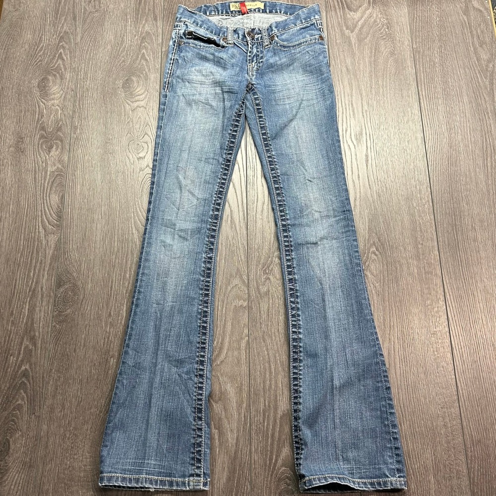 BKE Stella Bootcut Jeans 24 x 33.5 Medium Wash Stretch Embroidered Y2K Flare